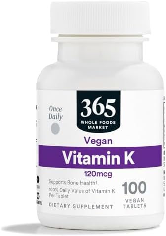 365 by Whole Foods Market, Vitamin K 120 MCG, 100 Tablets 365 by Whole Foods Market