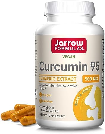 Jarrow Formulas® Curcumin 95 500 mg, Turmeric Curcumin Extract for Antioxidant Support, Bone and Joint Support Dietary Supplement, 60 Veggie Capsules, Up to 60 Servings Jarrow Formulas