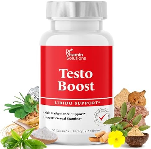 Dr. Vitamin Testo Boost Supplement for Men - Stamina, Endurance & Energy Enhancement - Male Testosterone Booster w/ Fenugreek, Tribulus, Tongkat Ali, Horny Goat Weed - 30 Capsules Dr Vitamin Solutions