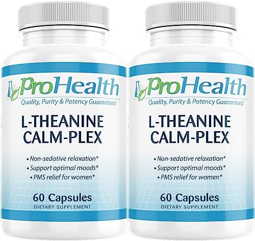 L-Theanine Calm-Plex с GABA и 5-HTP (100 мг, 60 капсул) - Формула для расслабления и повышения концентрации внимания ProHealth