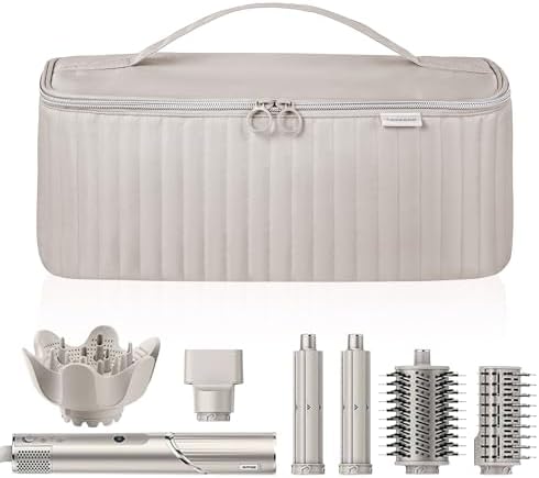 Travel Carrying Case for Hair Dryer Shark Flexstyle Dyson Airwrap Brush Hair Accessories Tools Storage Bag for Revlon Hairdryer Styler Organizer (Beige) Lexeeco