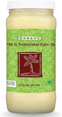 100% Sustainable Palm Oil | RSPO Certified |Food Grade | Not Hydrogenated | For cooking, baking and soap making -14 Fl Oz Okonatur