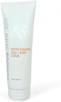 Serious Skincare Phyto Pumpkin Exfoliating Face + Body Scrub - Gently Exfoliates & Hydrates with Pumpkin Seed Oil, Moisturizing Almond Oil, Coconut Oil for Softer and More Radiant Skin 8 Fl. Oz. Serious Skincare