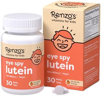 Витамины для детей Eye Spy Lutein с экстрактом черники, сахарозаменители, 30 таблеток с вкусом апельсина Renzo's