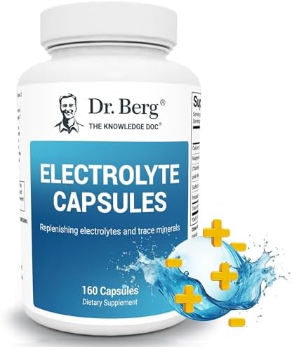 Dr. Berg Electrolyte Capsules - Electrolyte Supplements for Supporting Energy, Endurance, and Hydration - Sugar Free, No Maltodextrin, Keto Friendly - 160 Caps Dr. Berg Nutritionals