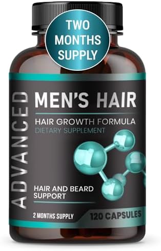 Hair Growth Vitamins For Men - Anti Hair Loss Pills. Regrow Hair & Beard Growth Supplement For Volumize, Thicker Hair.Stop Hair Loss And Thinning Hair With Biotin & Saw Palmetto Hair Vitamins.120 Caps NutraPro