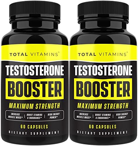 Testosterone Booster - Testosterone Supplement for Men - Male Enhancing Supplements - Testosterone Booster for Men Alpha Pills for Test Boost Max Muscle Growth, Libido, Energy, and Stamina Pills TOTAL VITAMINS