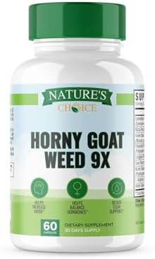 Nature's Choice - Horny Goat Weed 9x Active Ingredients for Blood Flow, Hormone Balance, Energy & Stamina - L-Arginine, Longjack, Saw Palmetto + 6 More Ingredients - 3rd Party Tested - 60 Capsules EPN Supplements