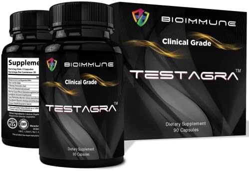 TESTAGRA Testosterone Booster for Men. 10X Concentrated - Increase Lean Muscle Energy Drive Strength. Saw Palmetto, Tribulus, Tongkat Ali, Horny Goat Weed, Zinc BioImmune