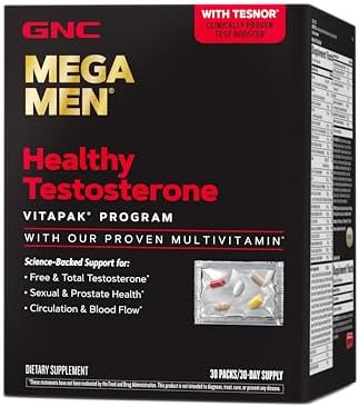 GNC Mega Men Healthy Testosterone Vitapak Program | 30 Servings Gnc