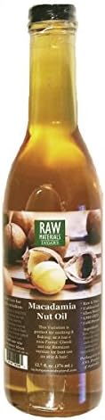 RAW Materials - RAW Virgin Macadamia Nut Oil - Unbleached - Cold Pressed - GMO FREE - 12.7oz. - Great for Cooking / Baking Raw Materials