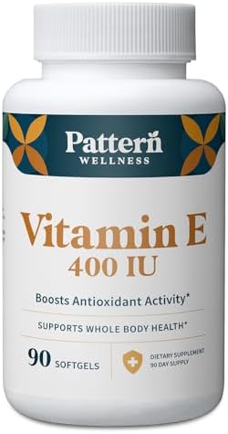 Pattern Wellness Vitamin E 400 IU Supplement - Boosts Antioxidant Activity - Supports Whole Body Health - Fights Against Cellular Damage - 3rd Party Lab Tested - 90 Soft Gels Pattern Wellness