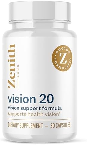 Zenith Labs Vision 20 Eye Vitamins - Lutein, Zeaxanthin, and Bilberry Extract - Supports Eye Strain, and Eye Health - Carotenoid Blend Zenith Labs