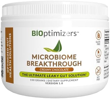 Microbiome Breakthrough Repair Powder - Chocolate Flavor - Has Lactobacillus Strains, Bone Broth & Collagen - Source of L-Glutamine - Gas & Bloating Relief - Improves Gut Health - 30 Servings - 150g BIOptimizers