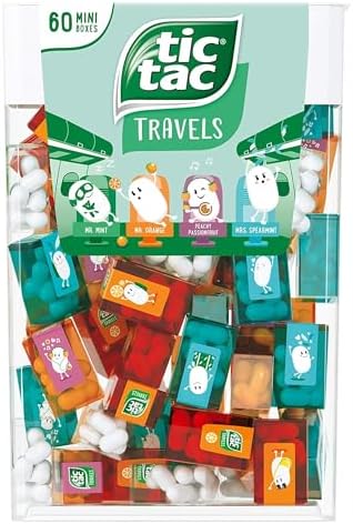 TIC TAC Box with 60 Mini Boxes (Mint, Orange, Spearmint, Peach and Passion fruit) 234g by Tic Tac Tic Tac