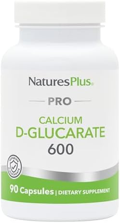 NaturesPlus PRO Calcium D-Glucarate (CDG) 600 mg - 90 Capsules - Non-GMO, Vegan, Gluten Free, Soy Free - 90 Servings Natures Plus