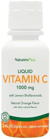 NaturesPlus Liquilicious Vitamin C Liquid - 1000 mg, 8 fl oz - Orange Flavor Liquid Supplement with Lemon Bioflavonoids, Antioxidant - Vegetarian, Gluten-Free - 8 Servings Natures Plus