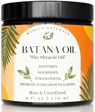 Raw Batana Oil for Hair Growth | Sourced From Honduras | Dr Sebi approved | 4 oz | Prevents Hair Loss, Eliminates Split Ends & Increases Shine |For All Hair Types Mamela Naturals