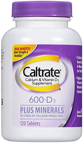 Caltrate Calcium & Vitamin D3 Supplement 600+D3 Plus Minerals Tablet, 600 mg (120 Count) (Pack of 2) Caltrate