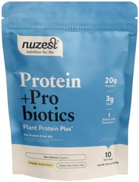 Nuzest - Protein + Probiotics – Gut Health - Superfood Powder Plant Protein Blend - 300g / 10.6 oz Pouch (10 Servings) (Rich Chocolate, 300g) Nuzest