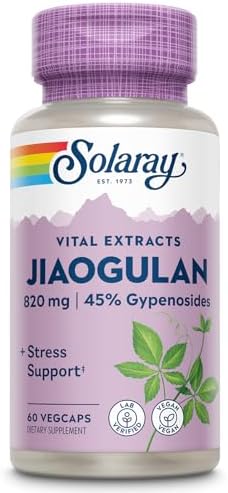 SOLARAY Jiaogulan Root and Rhizome Extract, Gynostemma Pentaphyllum Stress Support and Antioxidants Supplement - Vegan, Lab Verified - 60 Day Money-Back Guarantee, 30 Servings, 60 VegCaps Solaray