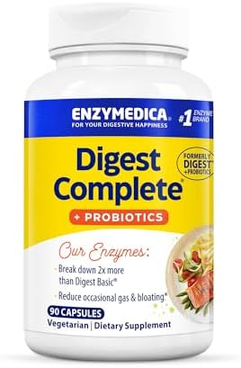 Enzymedica, Digest Complete + Probiotics, Gentle Digestive Enzymes with 400 Million CFU Active Cultures per Capsule, 30 Capsules Enzymedica