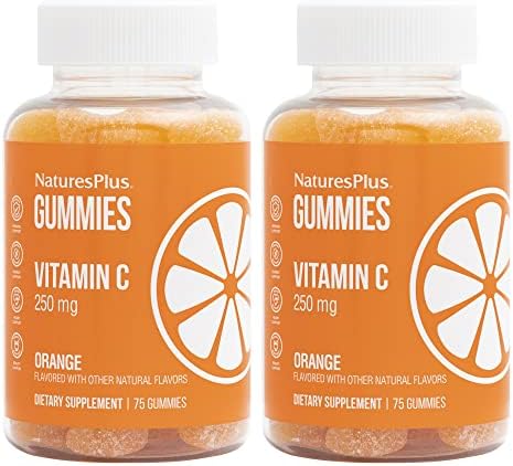 Natures Plus Gummies Vitamin C - 75 Gummies, Orange - Promotes Optimal Immune Health - Nutritious & Delicious - Vegan, Gluten Free, Non-GMO - 37.5 Servings Natures Plus