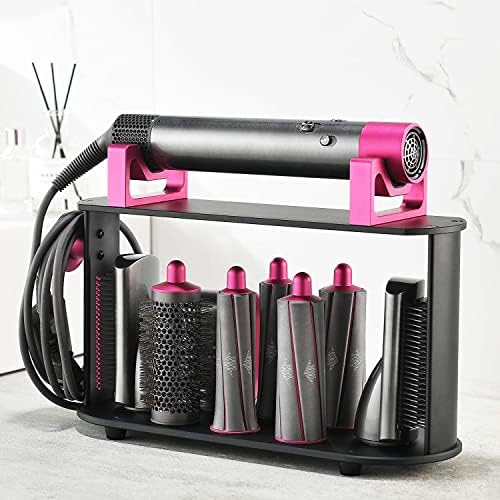 Foho Storage Holder Compatible for Dyson Airwrap Styler, 8-Holes Countertop Bracket Organizer Stand Storage Rack for Hair Curling Iron Wand Barrels Brushes Diffuser Nozzles for Home/Bedroom/Bathroom Foho