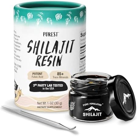 Pure Himalayan Shilajit, High Nutritional Potency, Grade A Shilajit Resin with 85+ Plant-Derived Trace Minerals and Fulvic Acid, Energy & Immune Suport for Men and Women, 3rd Party US Lab Tested (30g) Pure Himalayan Shilajit