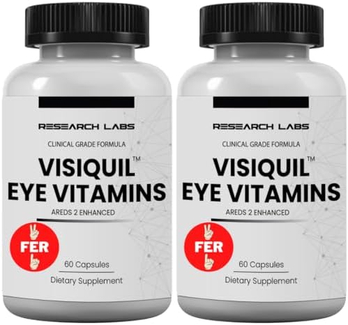 Research Labs Eye Vitamins Enhanced Absorption AREDS 2 Plus Formula 20mg Lutein, 10mg Zeaxanthin, Bilberry, Eyebright, Zinc, ALA, Quercetin & Other Proven Ingredients to Fight Eye Problems Research Labs