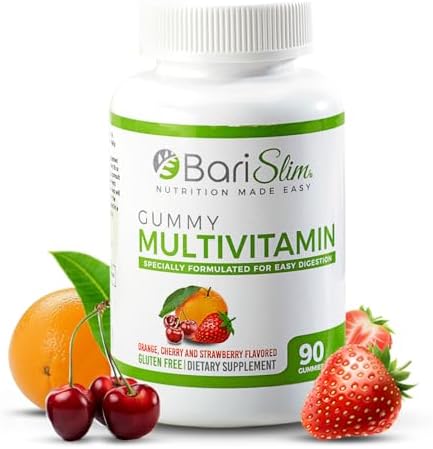 BariSlim Bariatric Chewable Multivitamin Gummies - Specially Formulated Gummy Vitamin for Patients After Weight Loss Surgery - Easy to Digest & Great Tasting Fruit Flavors | 90 Fruit Chews BariSlim