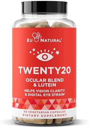 Twenty20 Eye Vitamins – Macular Health, Eye Strain, Dry Eye and Vision Health – Lutein & Bilberry Extract – 60 Soft Capsules Eu Natural