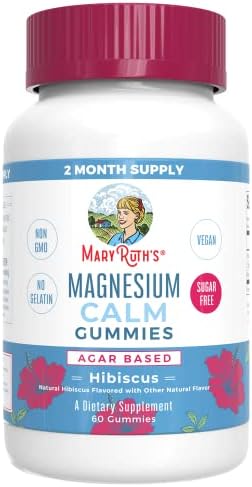 MaryRuth Organics Calm Magnesium Citrate Gummies | 2 Month Supply | Sugar Free | Magnesium Supplement for Adults | Stress Relief | Bone Health | Vegan | 60 Count MaryRuth Organics