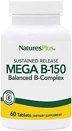 Natures Plus Mega B-150 Complex - 90 Sustained Release Vegetarian Tablets - Maximum Potency B Complex Vitamin Supplement -Gluten Free - 90 Servings Natures Plus