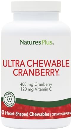 Natures Plus Ultra Chewable Cranberry Love Berries - 400 mg, 180 Vegetarian Tablets - Natural Cranberry Supplement, Promotes Urinary Tract Health - Non-GMO, Gluten-Free - 90 Servings Natures Plus