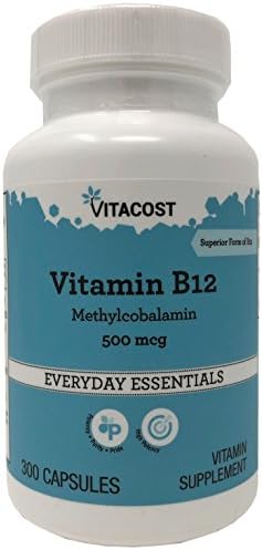 Vitacost Vitamin B-12 Methylcobalamin - 500 mcg - 300 Capsules Vitacost Brand