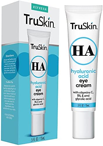 TruSkin Eye Cream for Dark Circles and Puffiness - With Hyaluronic Acid, Glycolic Acid, Vitamins C, B5 & E to Hydrate Delicate Under Eye Skin - Dark Circles Under Eye Cream for Women, 0.5 fl oz TruSkin