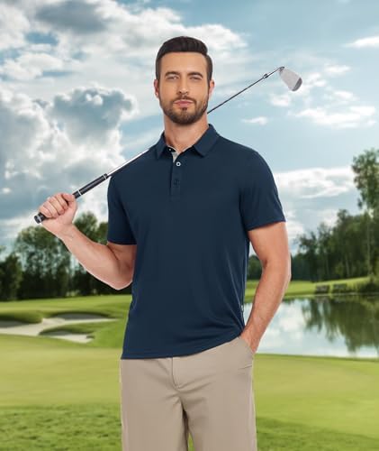 ZITY Polo Shirts for Men 3 Pack Short Sleeve Moisture Wicking T Shirt Business Casual Mens Golf Shirts Collared T-Shirts Zity