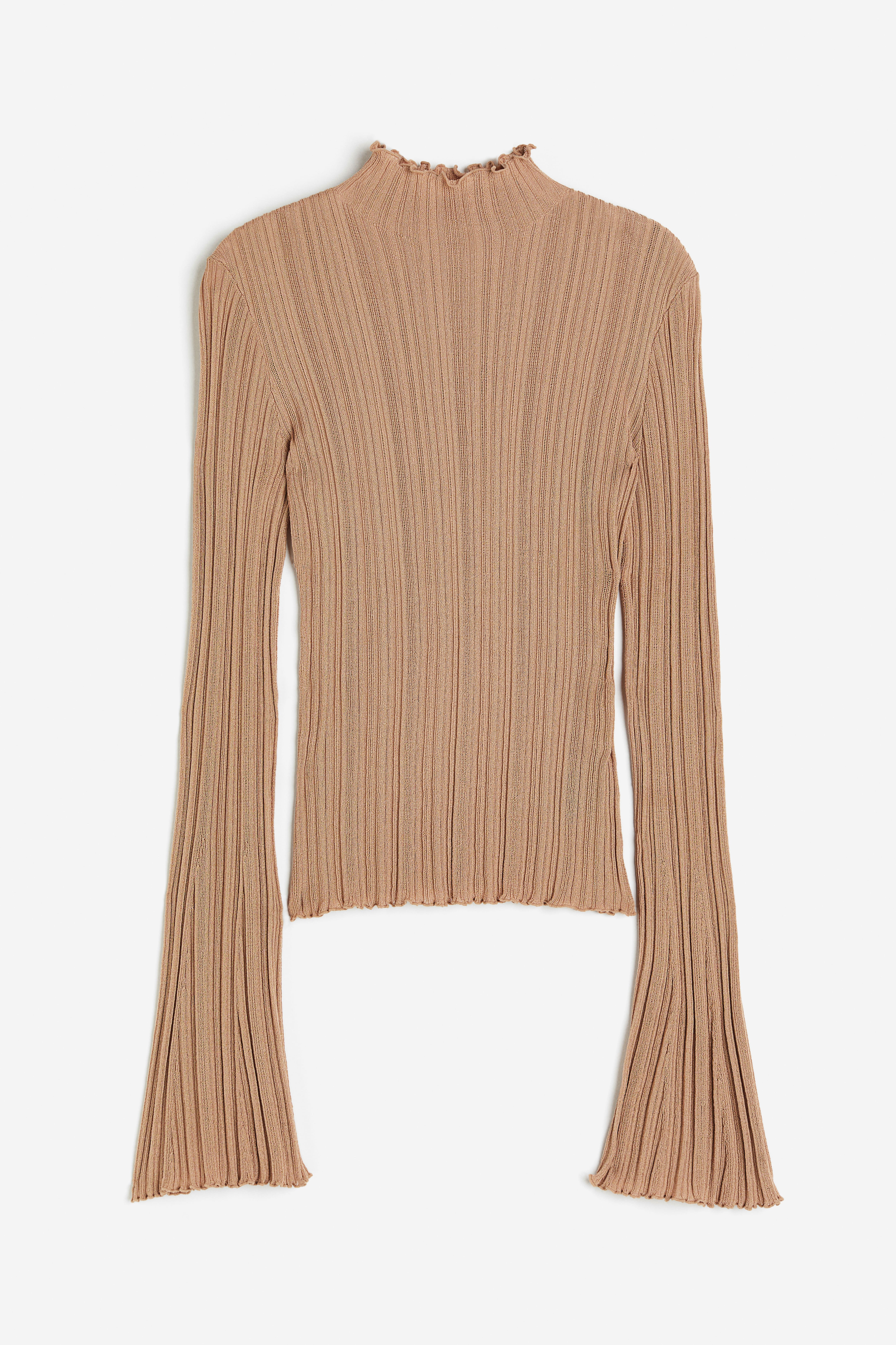 Rib-knit Mock Turtleneck Top H&M