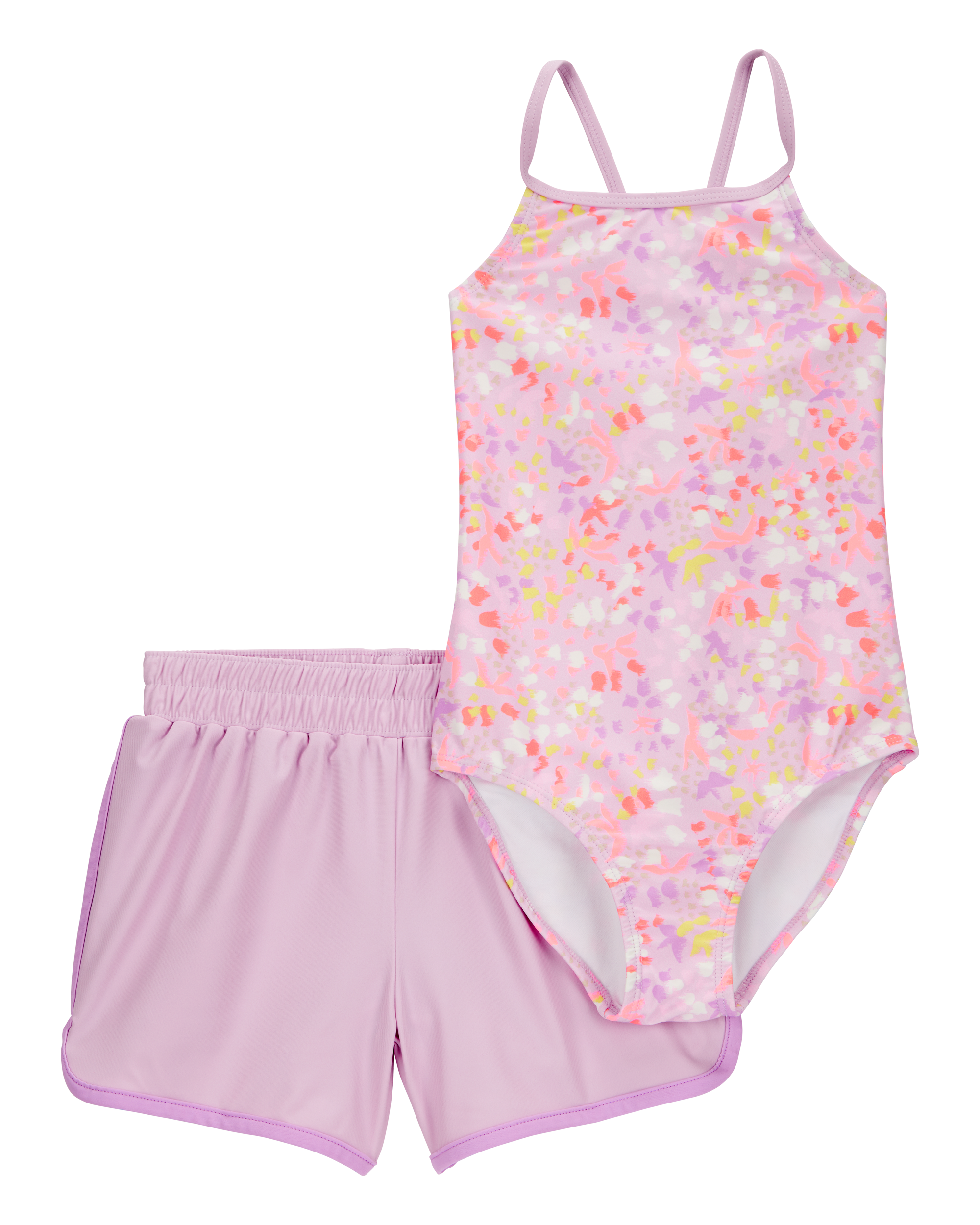 Kid 2-Piece Printed 1-Piece Swimsuit & Short Set Carter's