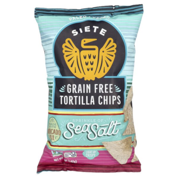 Grain Free Tortilla Chips, Sea Salt,  5 oz (142 g) Siete