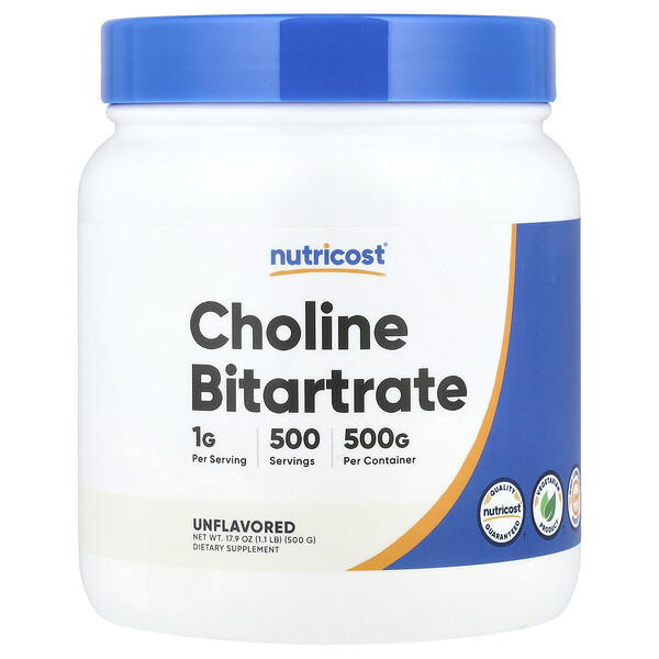 Choline Bitartrate, Unflavored, 17.9 oz (500 g) Nutricost