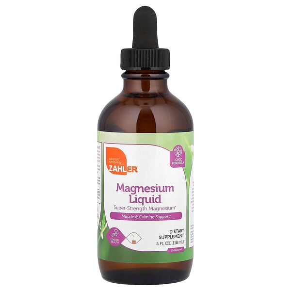 Magnesium Liquid, Unflavored, 4 fl oz (118 ml) Zahler