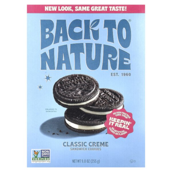 Sandwich Cookies, Classic Creme, 9 oz (255 g) Back To Nature