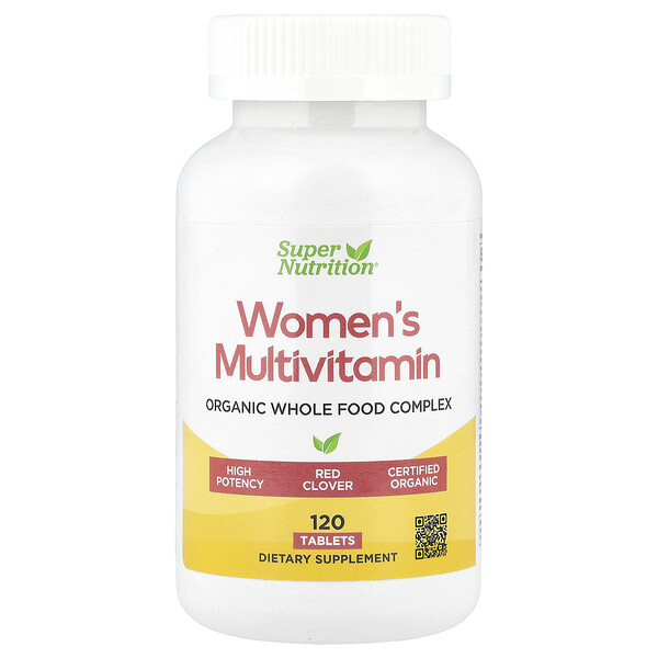 Organic Whole Food Women's Multivitamin, 120 Tablets Super Nutrition