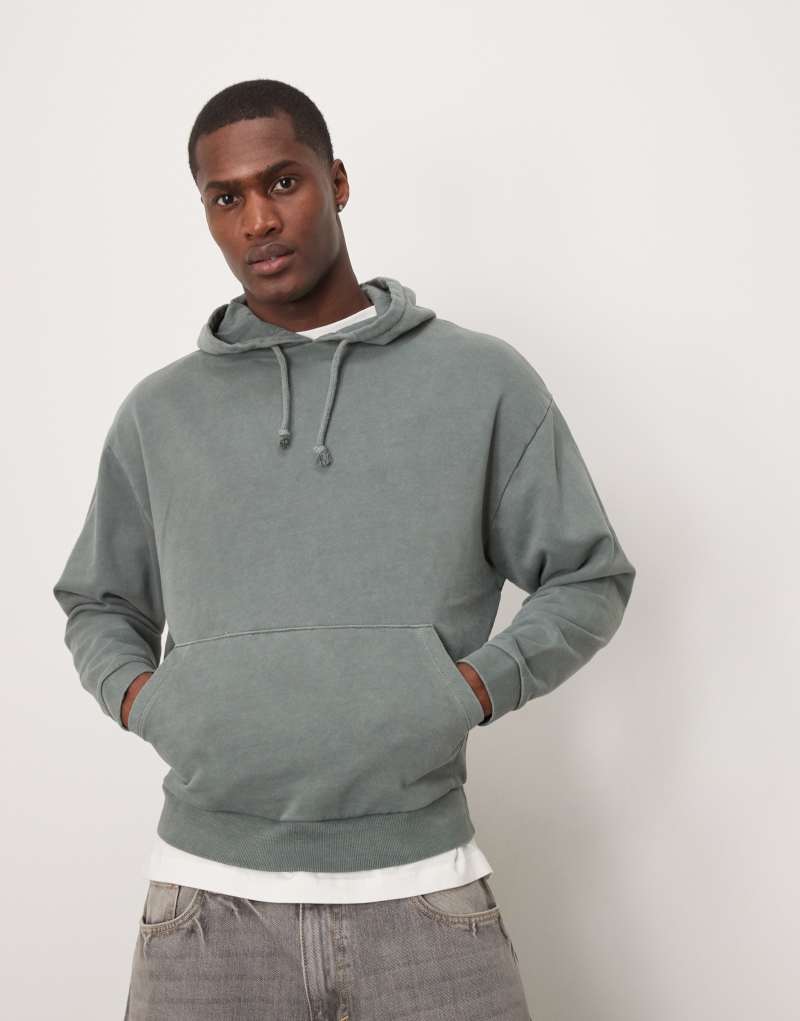 ASOS DESIGN oversized hoodie in washed green Asos Design