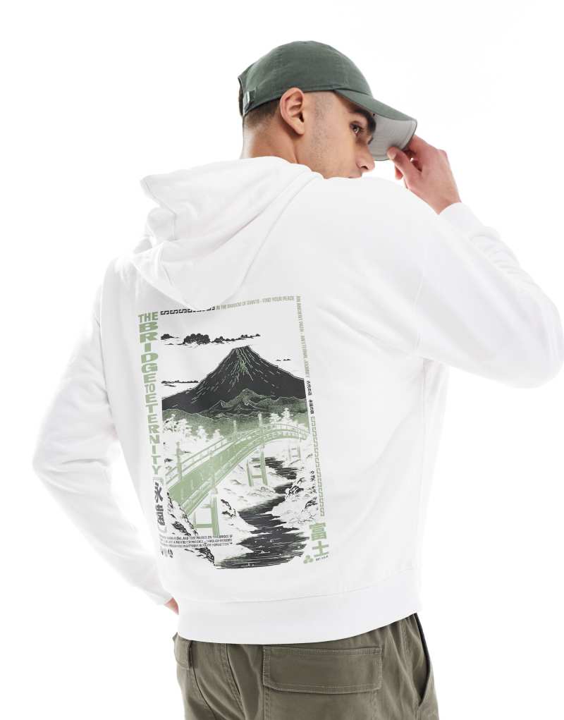 ASOS DESIGN oversized hoodie with souvenir print in white Asos Design