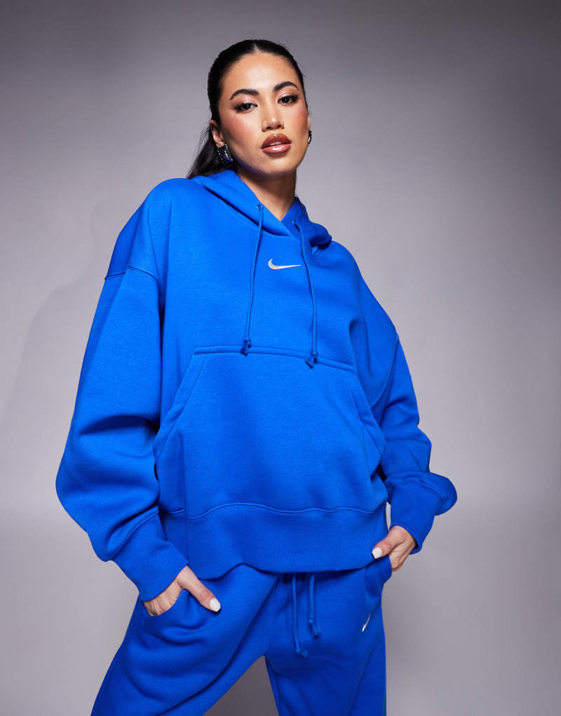 Nike Phoenix Fleece super oversized hoodie in blue Nike