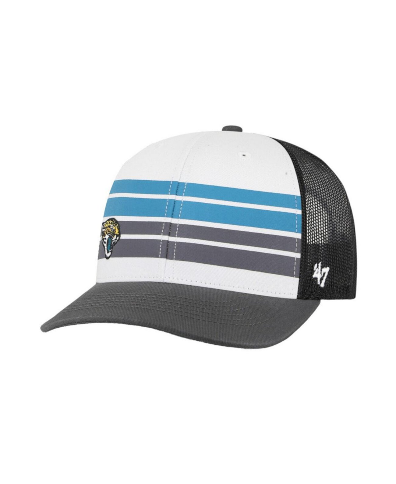 Big Boys and Girls White/Charcoal Jacksonville Jaguars Cove Trucker Adjustable Hat '47 Brand