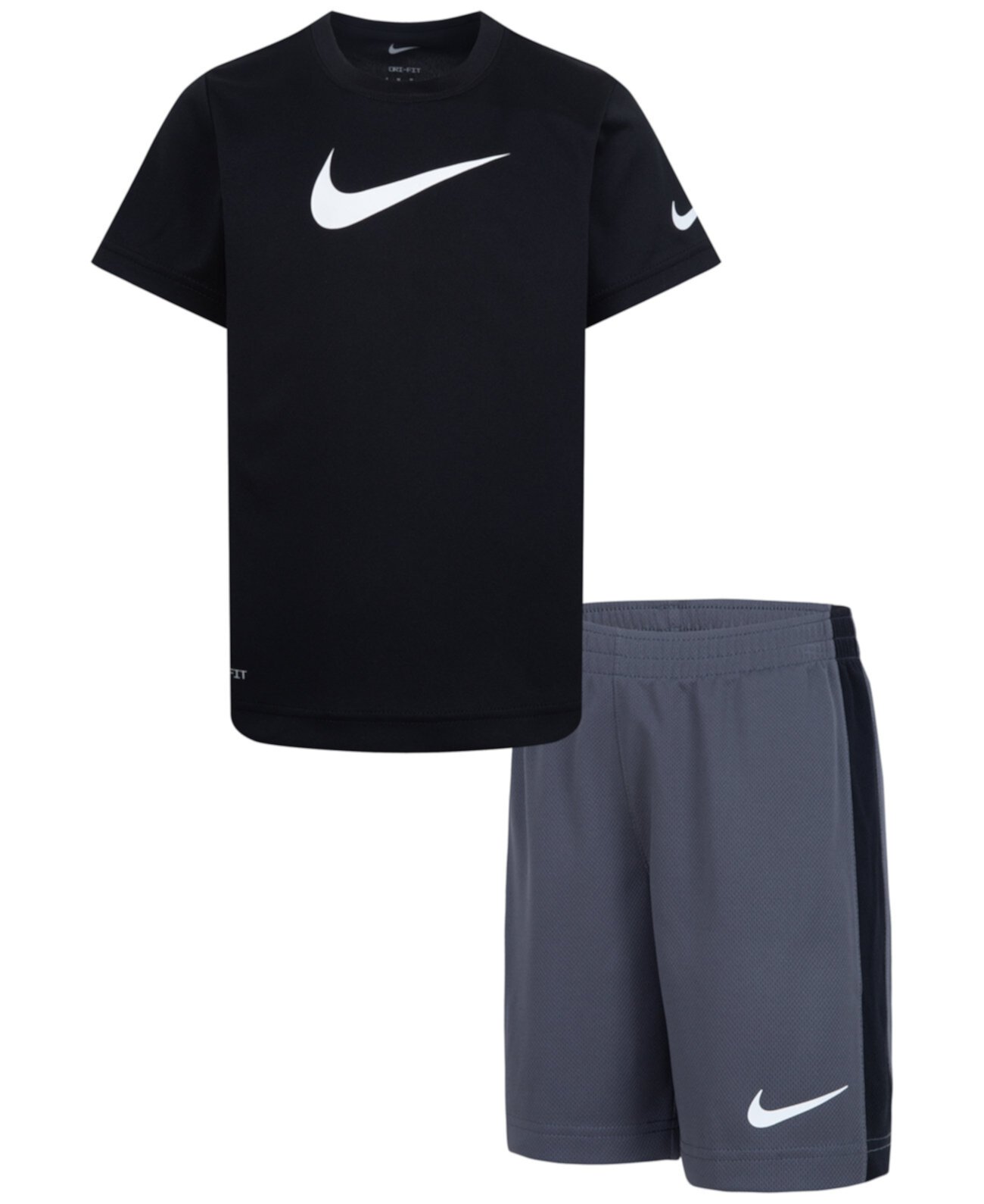 Little Boys Dri-FIT Swoosh T-Shirt & Shorts, 2 Piece Set Nike